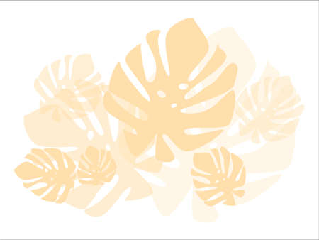 Beautiful tropical jungle floral background with palm leavesのイラスト素材