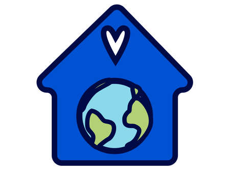 Earth Day Poster in cartoon style. Planet Illustrationのイラスト素材