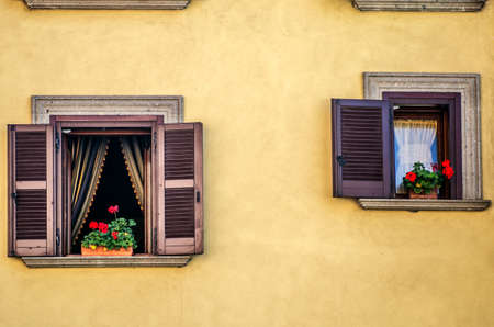 Beautifully decorated with flowers in the city of Rome. Italy.の写真素材