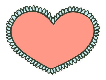Simple hand drawn heart illustration isolated on white backgroundのイラスト素材