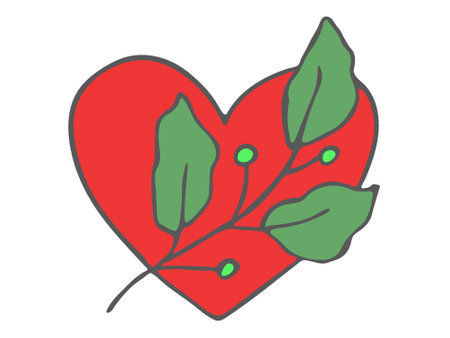 Simple hand drawn heart illustration isolated on white backgroundのイラスト素材