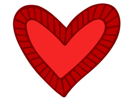 Simple hand drawn heart illustration isolated on white backgroundのイラスト素材
