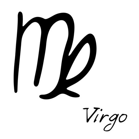 Hand drawn virgo zodiac sign Esoteric symbol doodle Astrology clipart Element for designのイラスト素材