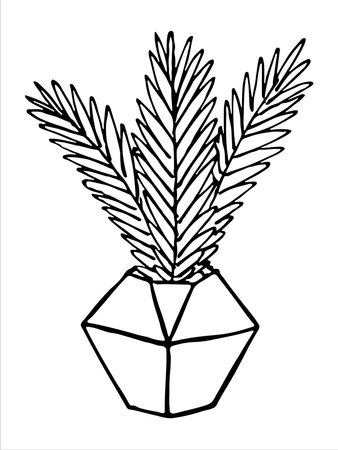 Ð¡ute hand drawn houseplant in a pot clipart Plant illustration Cozy home doodleのイラスト素材