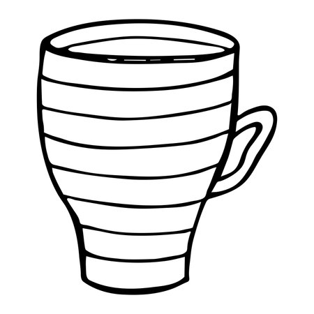 Cute cup of tea or coffee illustration Simple mug clipart Cozy home doodleのイラスト素材