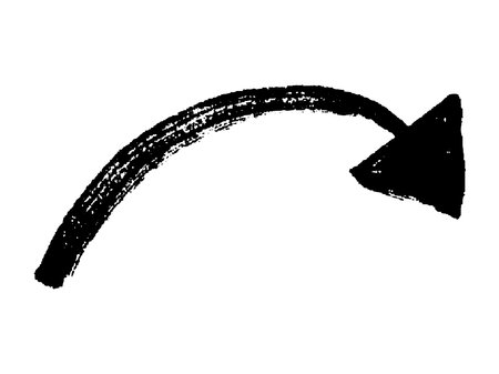 Hand drawn ink arrow illustration in sketch style. business doodle clipart. single element for designのイラスト素材