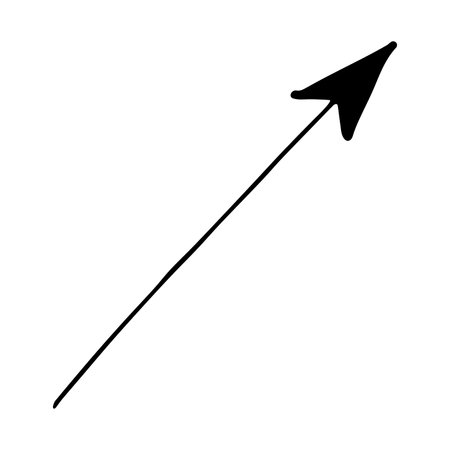 Hand drawn ink arrow illustration in sketch style. business doodle clipart. single element for...