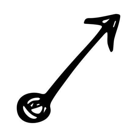 Hand drawn ink arrow illustration in sketch style. business doodle clipart. single element for designのイラスト素材