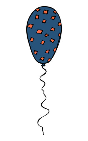 Hand drawn flying balloon illustration. Birthday party doodle. Holiday clipartのイラスト素材