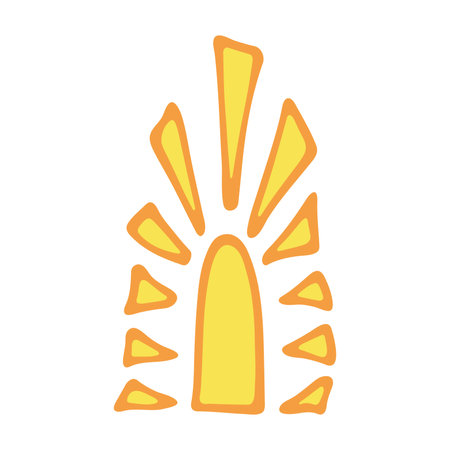 Hand drawn abstract sun symbol. Summer doodle. Single vector element for designのイラスト素材