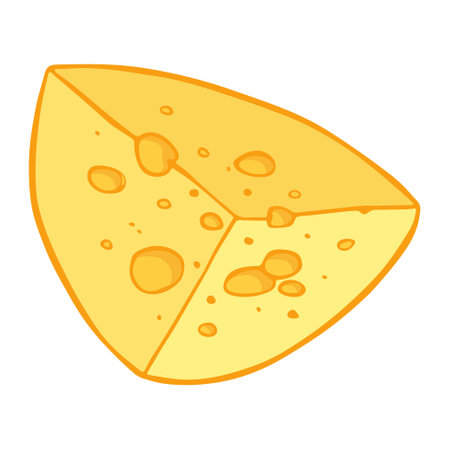 Hand drawn cheese parts and slices isolated on a white background. cheese icon. Cheese clipartのイラスト素材