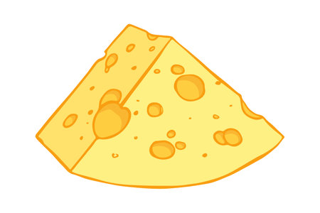 Hand drawn cheese parts and slices isolated on a white background. cheese icon. Cheese clipartのイラスト素材