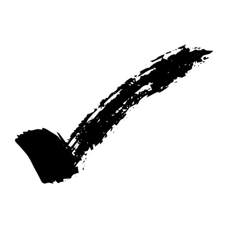 Hand drawn check mark illustration. Marker right sign clipart. Ink scribble checkbox. Single elementのイラスト素材