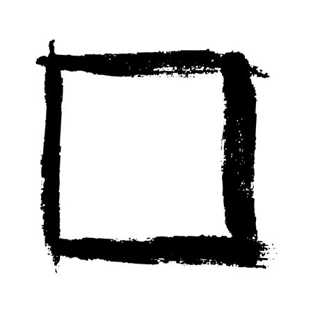 Hand drawn highlight illustration. Marker frame clipart. Ink scribble square. Single elementのイラスト素材