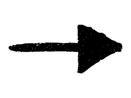 Hand drawn ink arrow illustration in sketch style. Business doodle clipart. Single element for designのイラスト素材