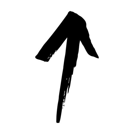 Hand drawn ink arrow illustration in sketch style. Business doodle clipart. Single element for designのイラスト素材