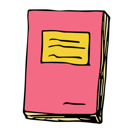 Vector book clipart. Hand drawn school illustration. For print, web, design, decor, logoのイラスト素材