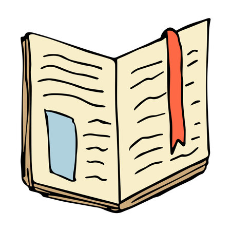 Vector book clipart. Hand drawn school illustration. For print, web, design, decor, logoのイラスト素材