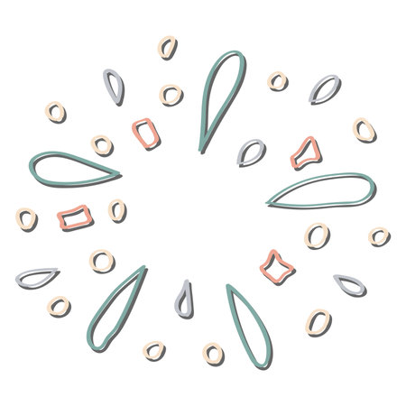 Vector hand drawn firework illustration. Cute holiday clipartのイラスト素材