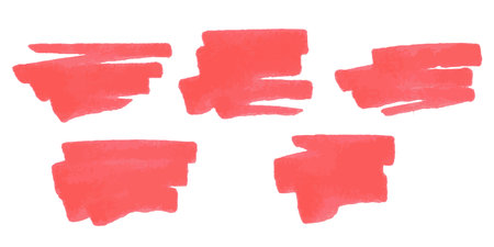 Vector set of paint brush spot, hand painted background, watercolor dab clipartのイラスト素材