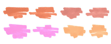 Vector set of paint brush spot, hand painted background, watercolor dab clipartのイラスト素材
