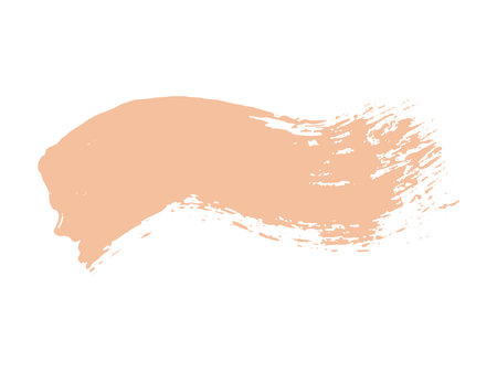 Color of the Year 2024 peach fuzz sample Vector paint brush spot Hand painted trendy color background Ink scribble dab clipartのイラスト素材