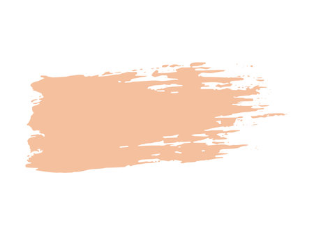 Color of the Year 2024 peach fuzz sample Vector paint brush spot Hand painted trendy color background Ink scribble dab clipartのイラスト素材