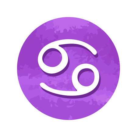 Hand drawn cancer zodiac sign in round frame Astrology doodle clipart Element for designのイラスト素材