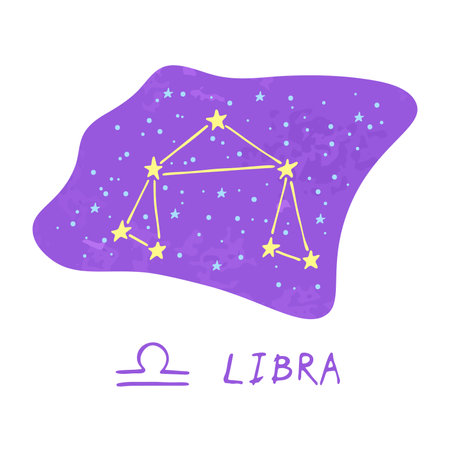Hand drawn libra zodiac sign Esoteric symbol doodle Astrology clipart Element for designのイラスト素材