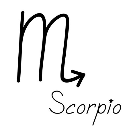 Hand drawn scorpio zodiac sign Esoteric symbol doodle Astrology clipart Element for designのイラスト素材