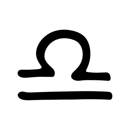 Hand drawn libra zodiac sign Esoteric symbol doodle Astrology clipart Element for designのイラスト素材