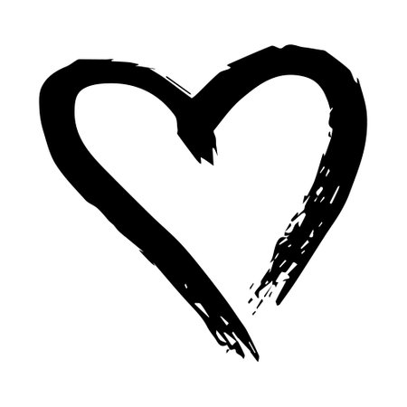 Simple hand drawn heart drawing illustration Scribble heart doodle Love clipartのイラスト素材