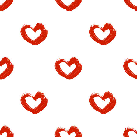 Seamless pattern with hand drawn heart doodle for decorative print, wrapping paper, greeting cards...
