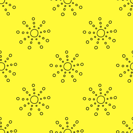 Seamless pattern with sun doodle for decorative print, wrapping paper, greeting cards, wallpaper and...