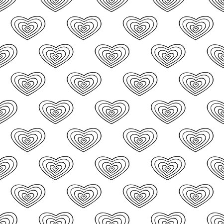 Seamless pattern with hand drawn heart doodle for decorative print, wrapping paper, greeting cards...
