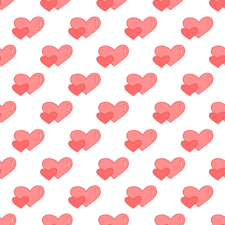 Seamless pattern with hand drawn heart doodle for decorative print, wrapping paper, greeting cards...