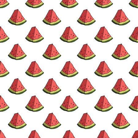 Seamless pattern with watermelon doodle for decorative print, wrapping paper, greeting cards,...