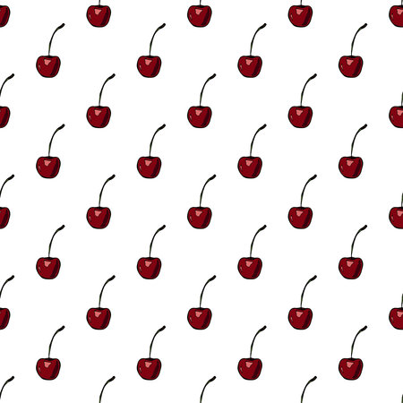 Seamless pattern with cherry doodle for decorative print, wrapping paper, greeting cards, wallpaper...