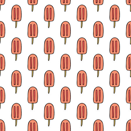 Seamless pattern with ice cream doodle for decorative print, wrapping paper, greeting cards,...