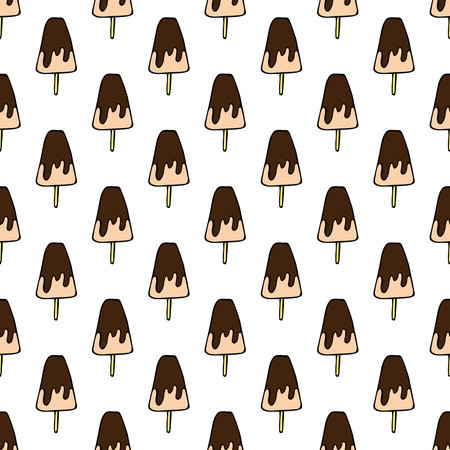 Seamless pattern with ice cream doodle for decorative print, wrapping paper, greeting cards, wallpaper and fabricのイラスト素材