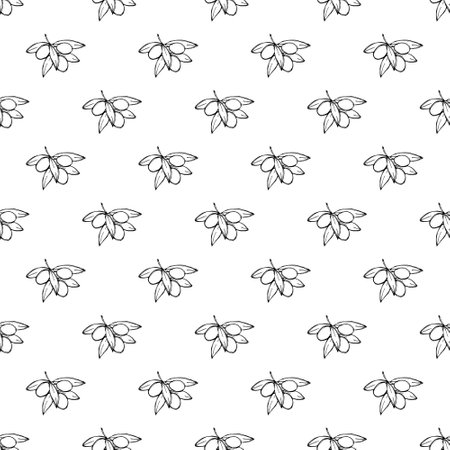 Seamless pattern with olive branches for decorative print, wrapping paper, greeting cards, wallpaper and fabricのイラスト素材
