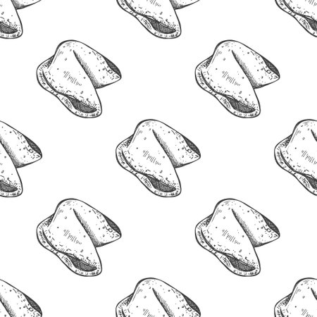 Seamless pattern with fortune cookies for decorative print, wrapping paper, greeting cards, wallpaper and fabricのイラスト素材