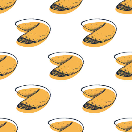 Seamless pattern with fortune cookies for decorative print, wrapping paper, greeting cards, wallpaper and fabricのイラスト素材