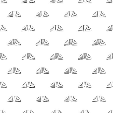 Seamless pattern with rainbow doodle for decorative print, wrapping paper, greeting cards, wallpaper and fabricのイラスト素材