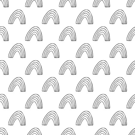 Seamless pattern with rainbow doodle for decorative print, wrapping paper, greeting cards, wallpaper and fabricのイラスト素材