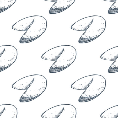Seamless pattern with fortune cookies for decorative print, wrapping paper, greeting cards, wallpaper and fabricのイラスト素材