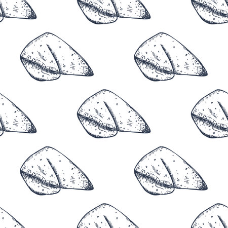 Seamless pattern with fortune cookies for decorative print, wrapping paper, greeting cards, wallpaper and fabricのイラスト素材