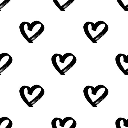 Seamless pattern with hand drawn heart doodle for decorative print, wrapping paper, greeting cards...