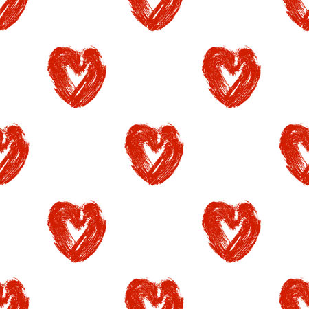 Seamless pattern with hand drawn heart doodle for decorative print, wrapping paper, greeting cards...