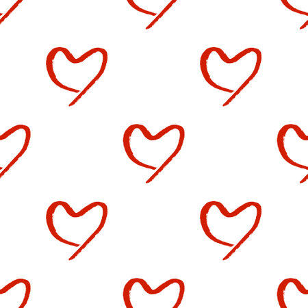 Seamless pattern with hand drawn heart doodle for decorative print, wrapping paper, greeting cards and fabricのイラスト素材